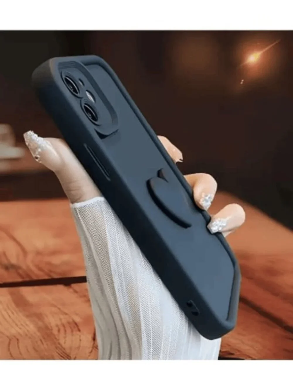 Soft 3d Heart Case for iPhone 15 pro (black)